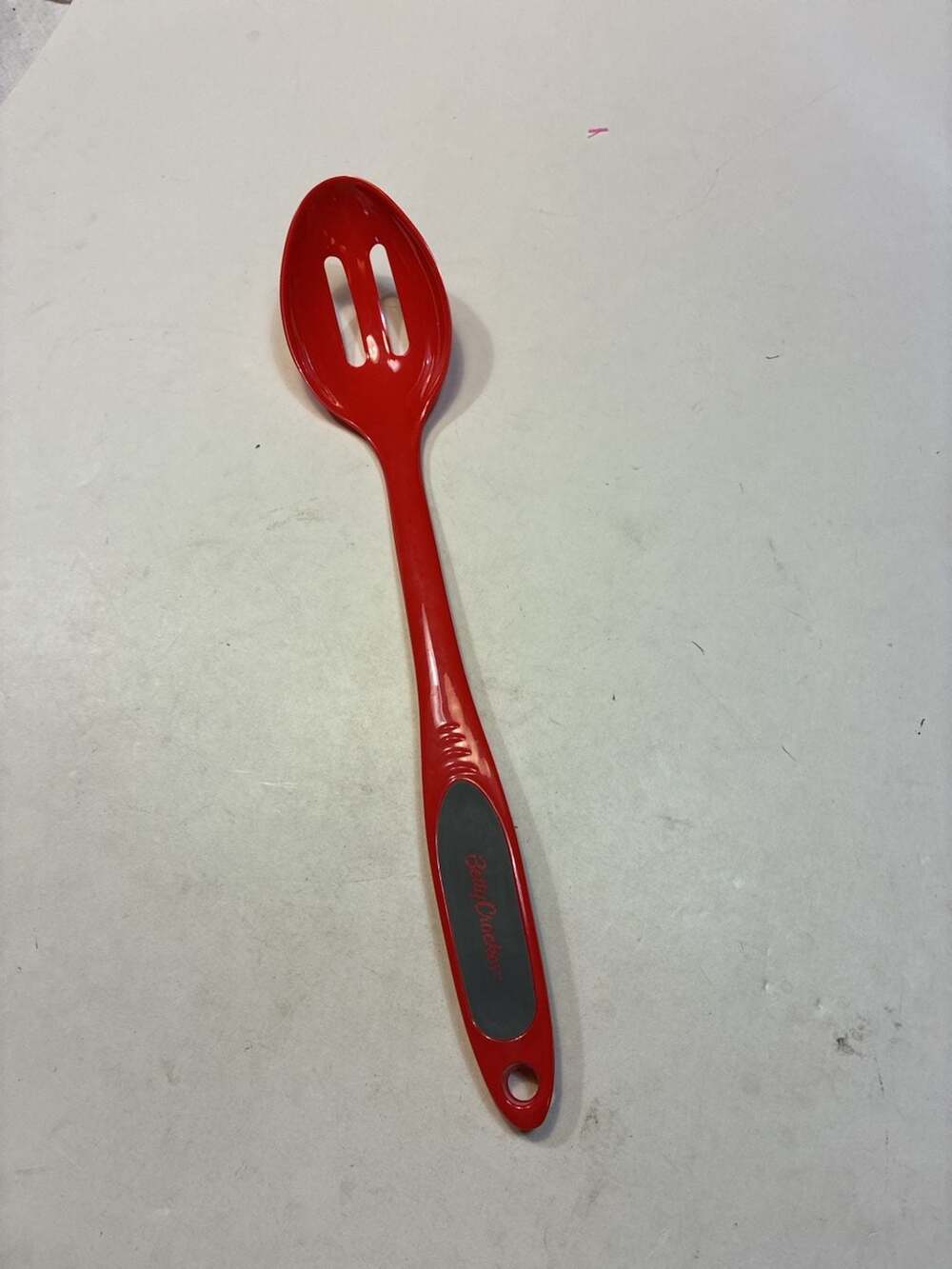 Betty Crocker Red Melamine Slotted Serving Spoon